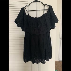 DO+BE Black Eyelet cold shoulder Dress size s